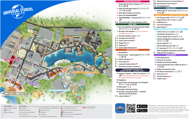 Universal Studios Map 