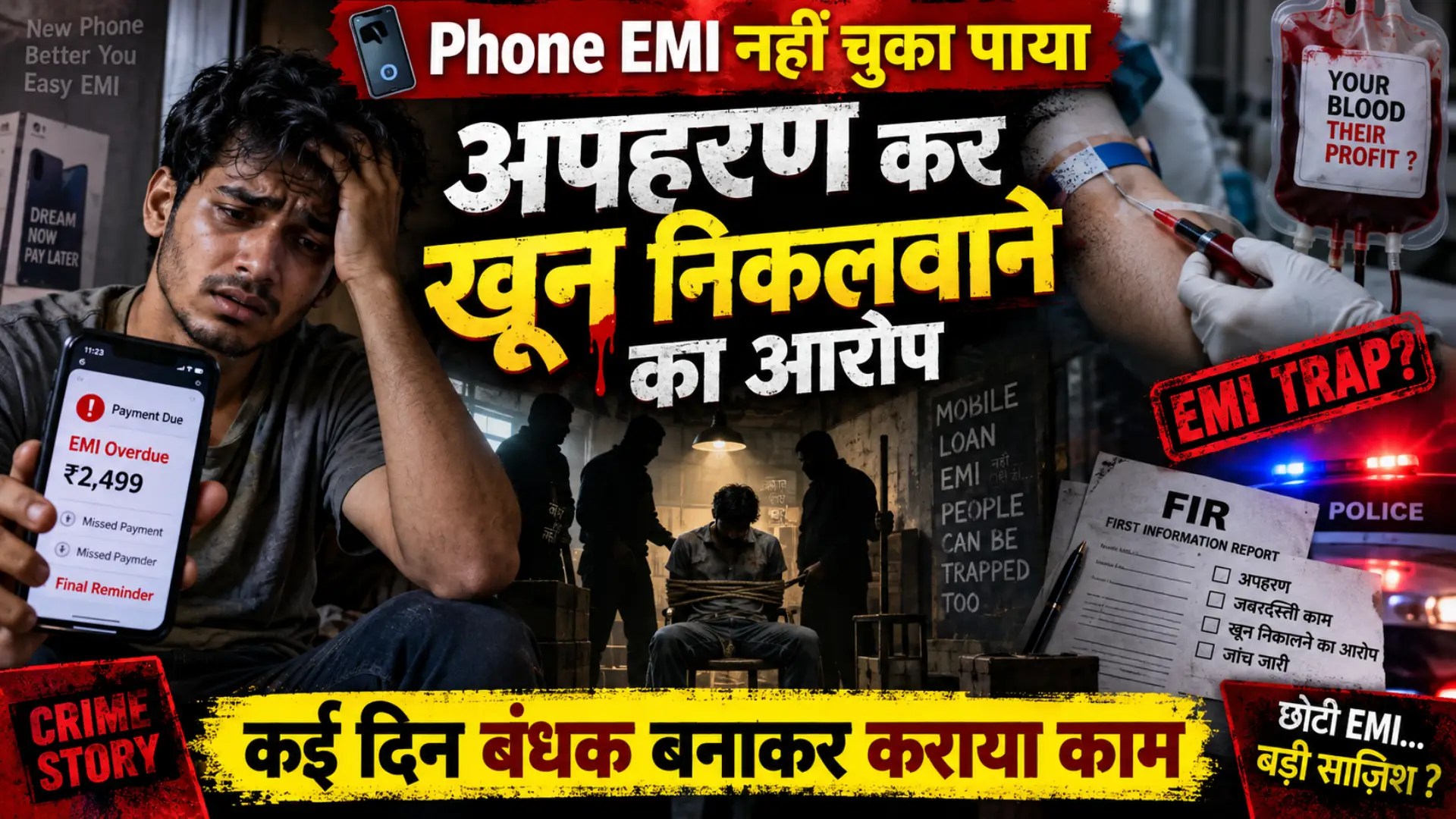 Phone EMI नहीं चुका पाया युवक, अपहरण कर खून निकलवाने का आरोप; कई दिन बंधक बनाकर कराया काम