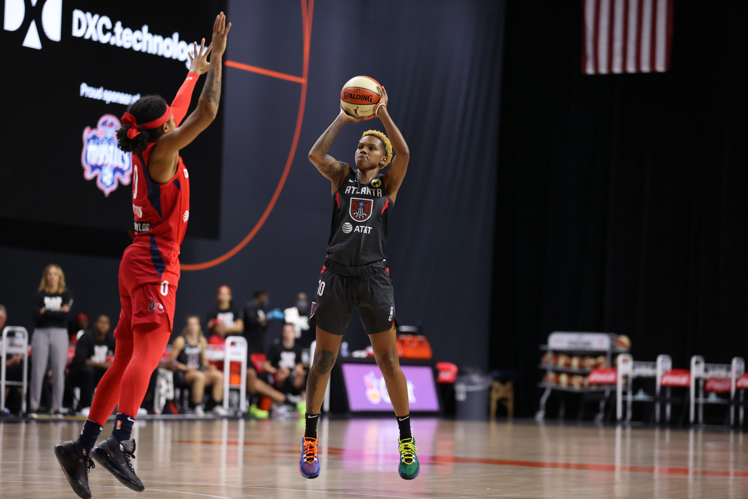 Courtney Williams in the WNBA bubble in 2020. Photo Credit: Atlanta Dream's Twitter Account
