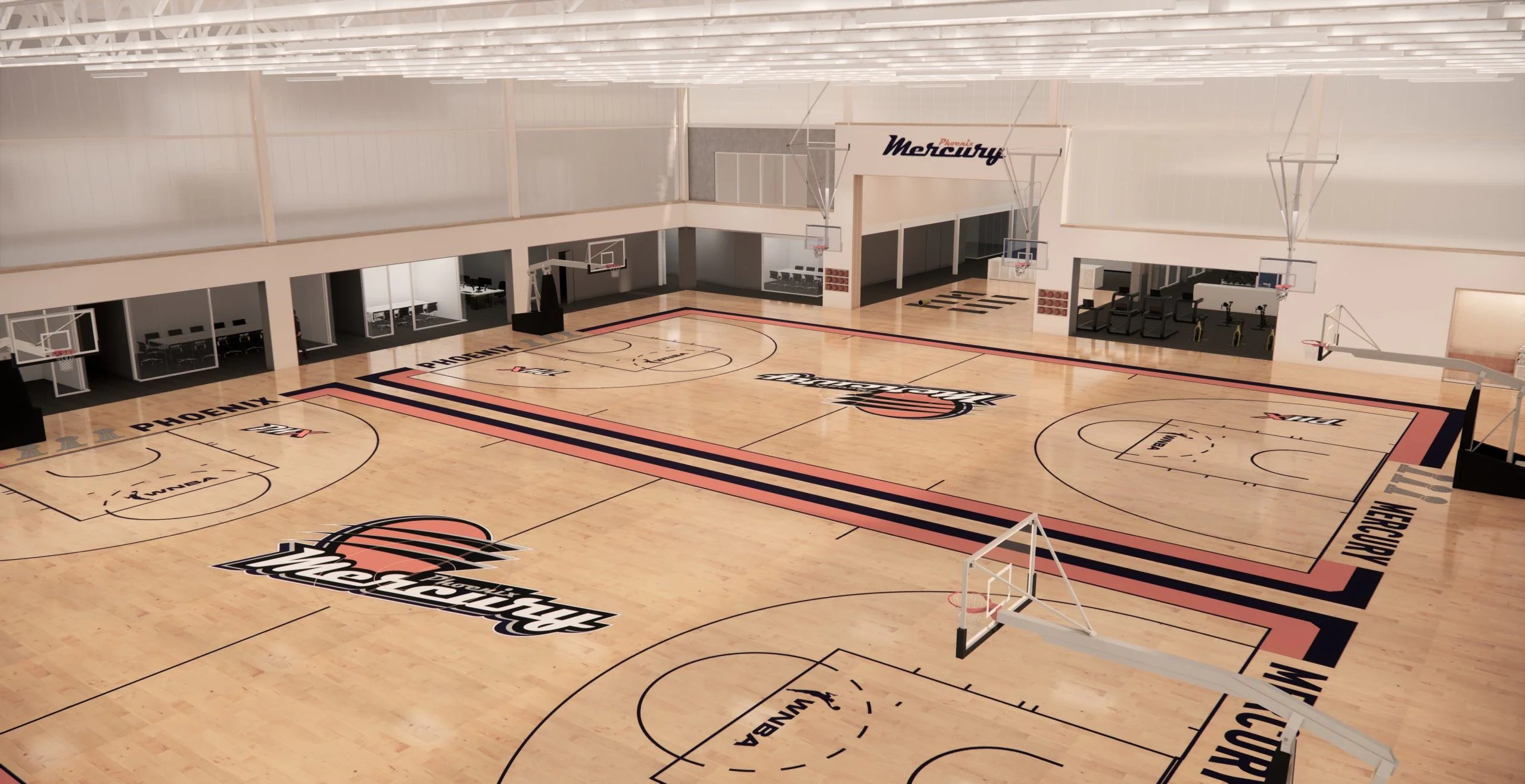 Renderings of the new Phoenix Mercury practice facility set to open in 2024. (Photo: Phoenix Mercury)