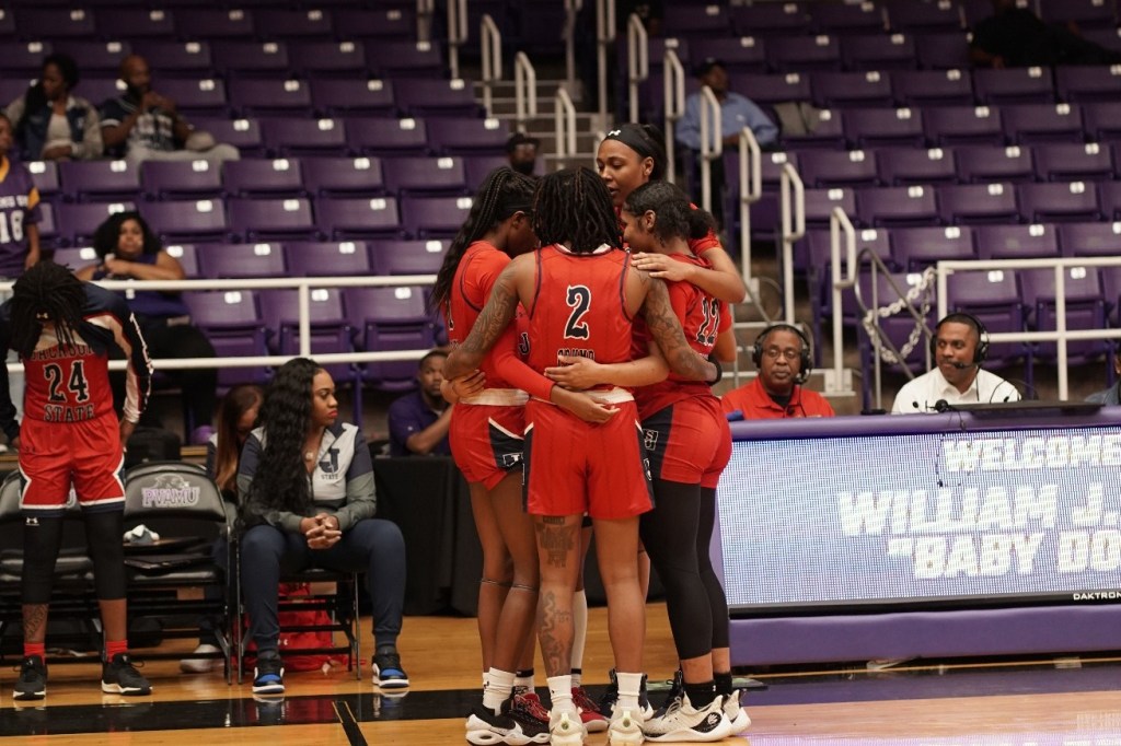 Jackson State has won a school record 26 games as it prepares to head to UConn in the first round of the NCAA Tournament. The Tigers during a game earlier this season. (Photo credit: Jackson State Athletics Communications)