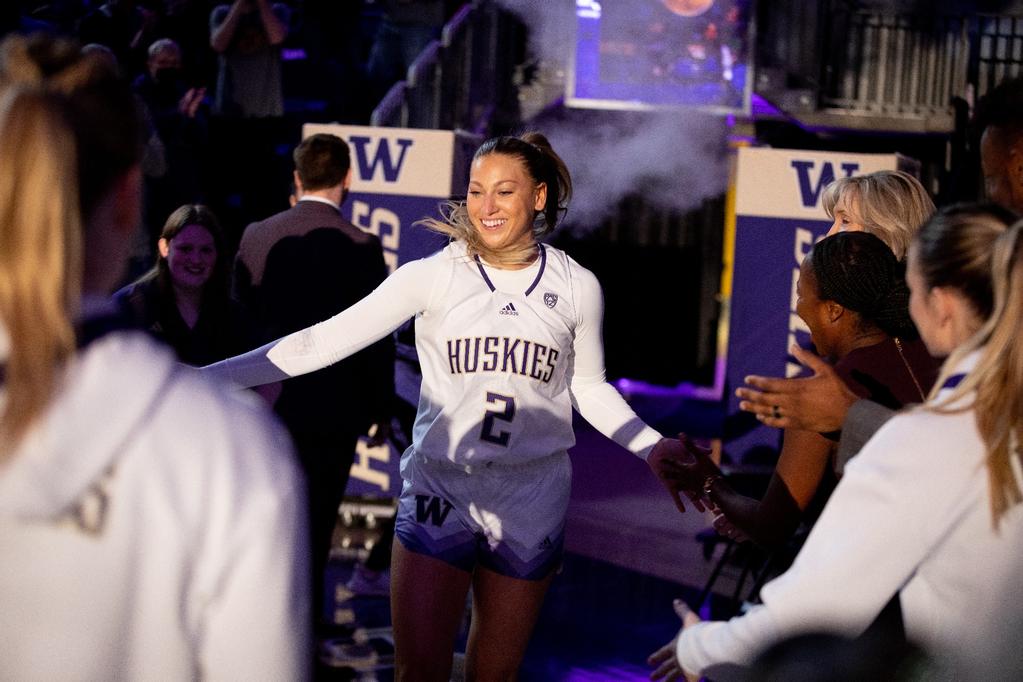 The University of Washington women’s basketball team plays Oregon State on February 25, 2024. (Photography by Scott Eklund/Red Box Pictures)