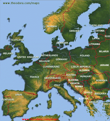 Physical Map Of Europe Europe Flags Maps Economy Geography Europe Physical Boundaries Map 