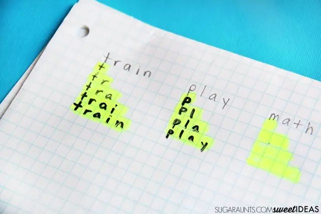 graph paper letter spacing handwriting trick the ot toolbox