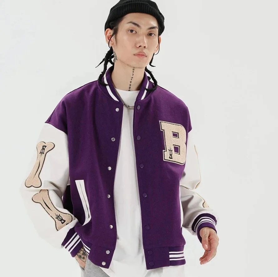 purple varsity jacket