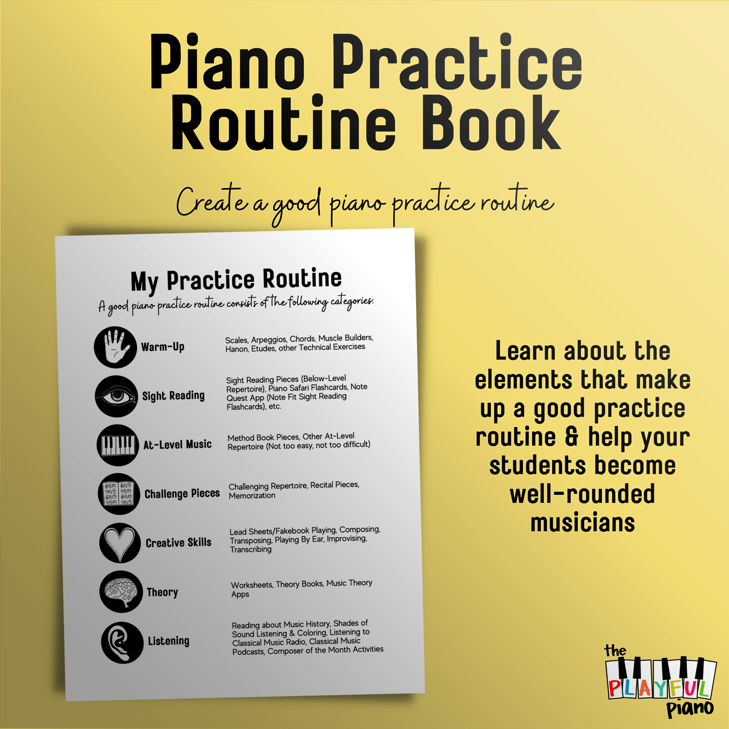 Piano Practice Routine Book Piano Lesson Assignment Book & Practice