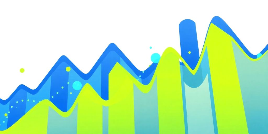 Market movements depicted by abstract financial flows.