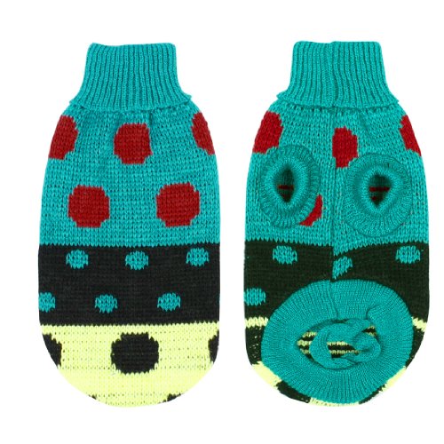 Pet Dog Chihuahua Clothes Sweater Teal Green Winter Knitwear XXS The