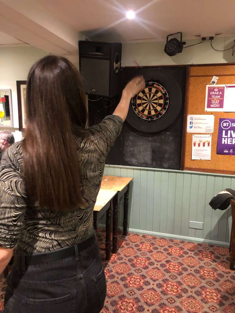 Darts game at The Retreat pub in Reading