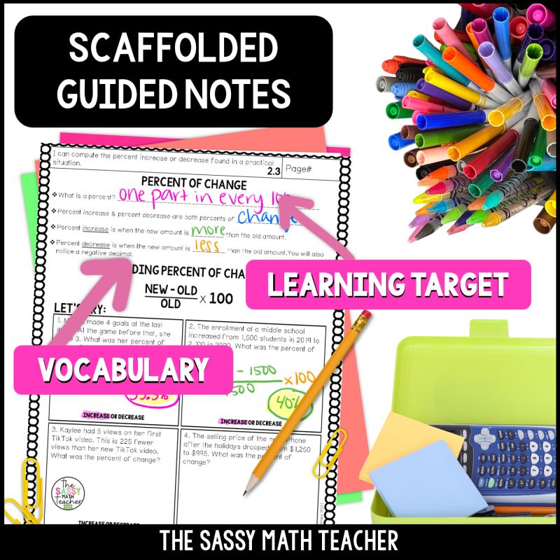 Percent Of Change Increase And Decrease Guided Notes And Practice Worksheets The Sassy Math - Amazing Mobile Vintage Textures | Free Download