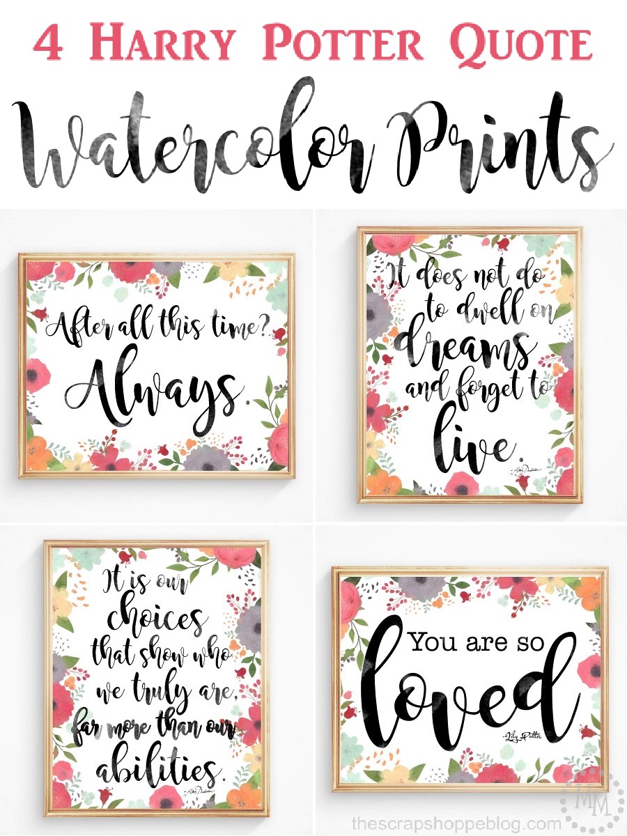 harry potter quote watercolor prints the scrap shoppe
