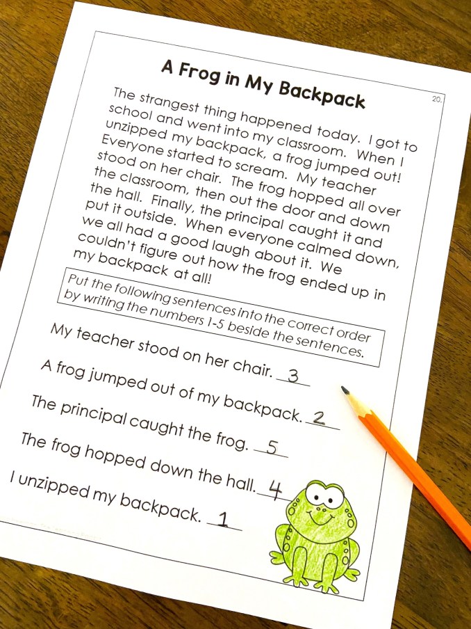 sequence of events reading comprehension