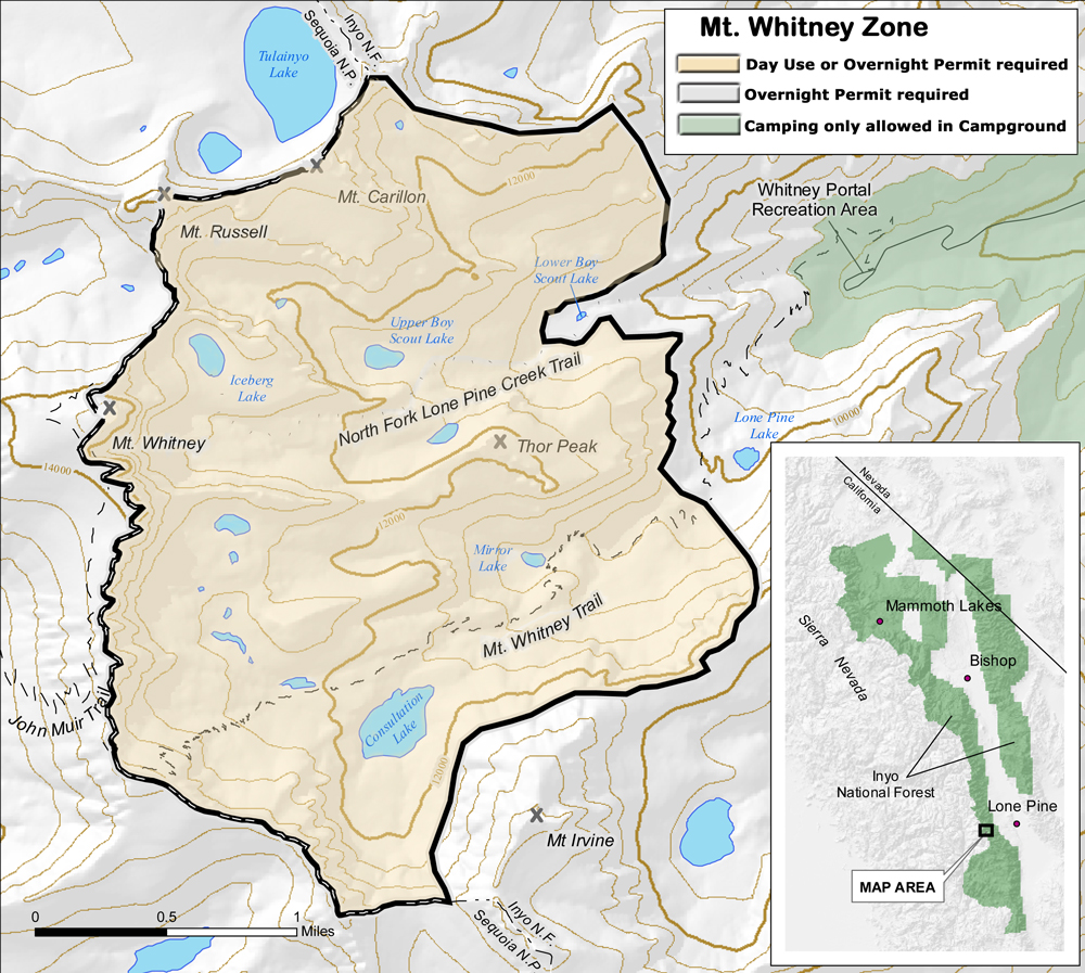 Ubicaci N Del Monte Whitney Whitney Map1 