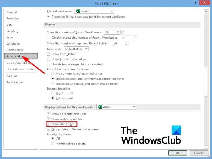 microsoft excel tabs missing fixed