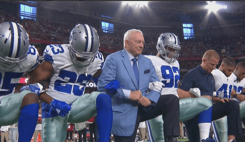 9 in monterrey, mexico, where he earned a football scholarship from itesm (monterrey tech). Jerry Jones Dallas Cowboys Players Take Knee Before Monday Night Football
