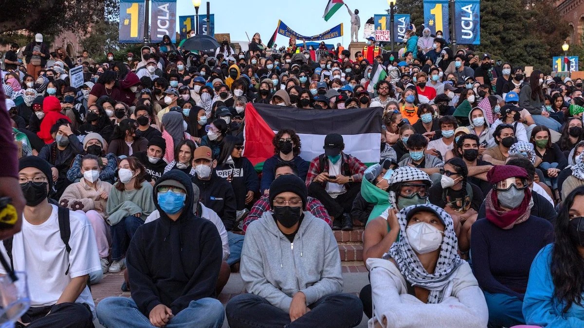 Pro-Palestinian students at UCLA campus set up encampment in support of Gaza in May 2024