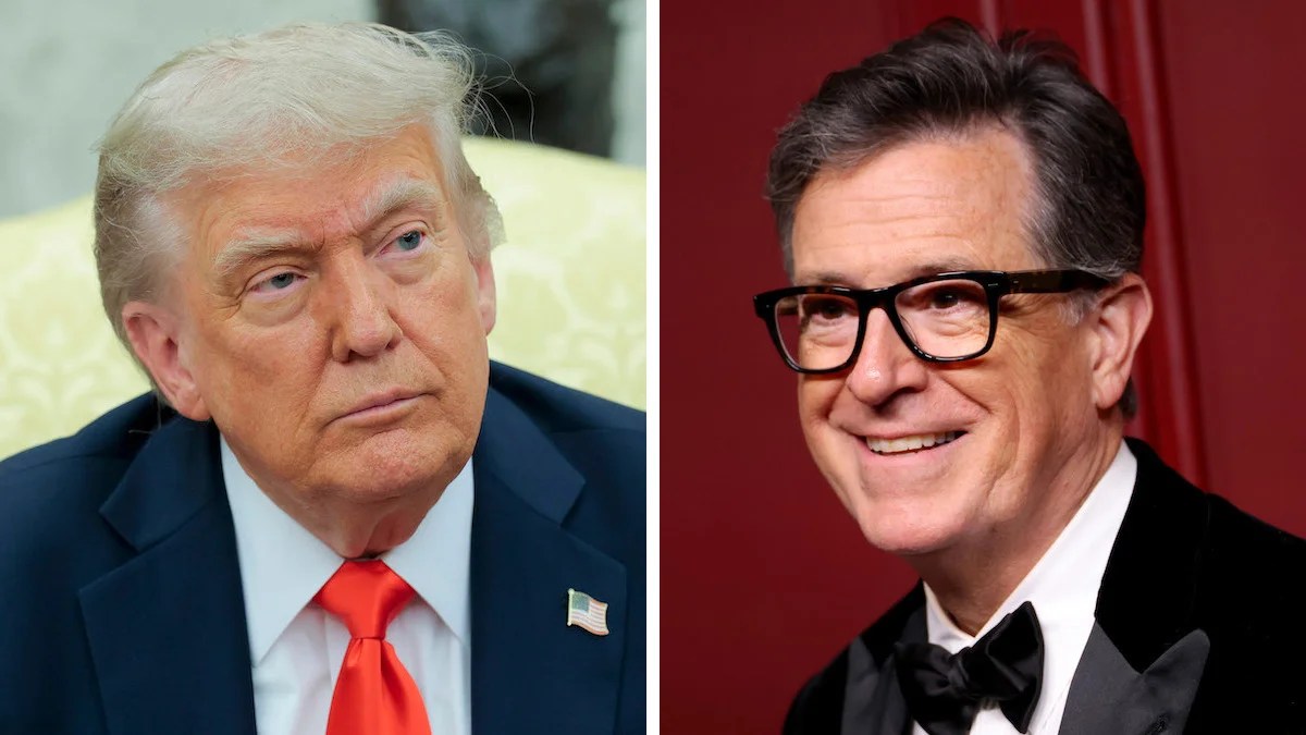 President Donald Trump and "Late Show" host Stephen Colbert (Credit: Getty Images)