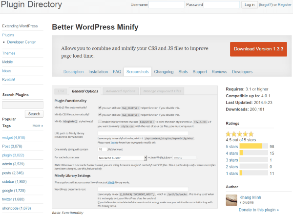The minify html plugin cleans up sloppy looking markup and . Pourquoi et comment minifier vos fichiers CSS, HTML et JS