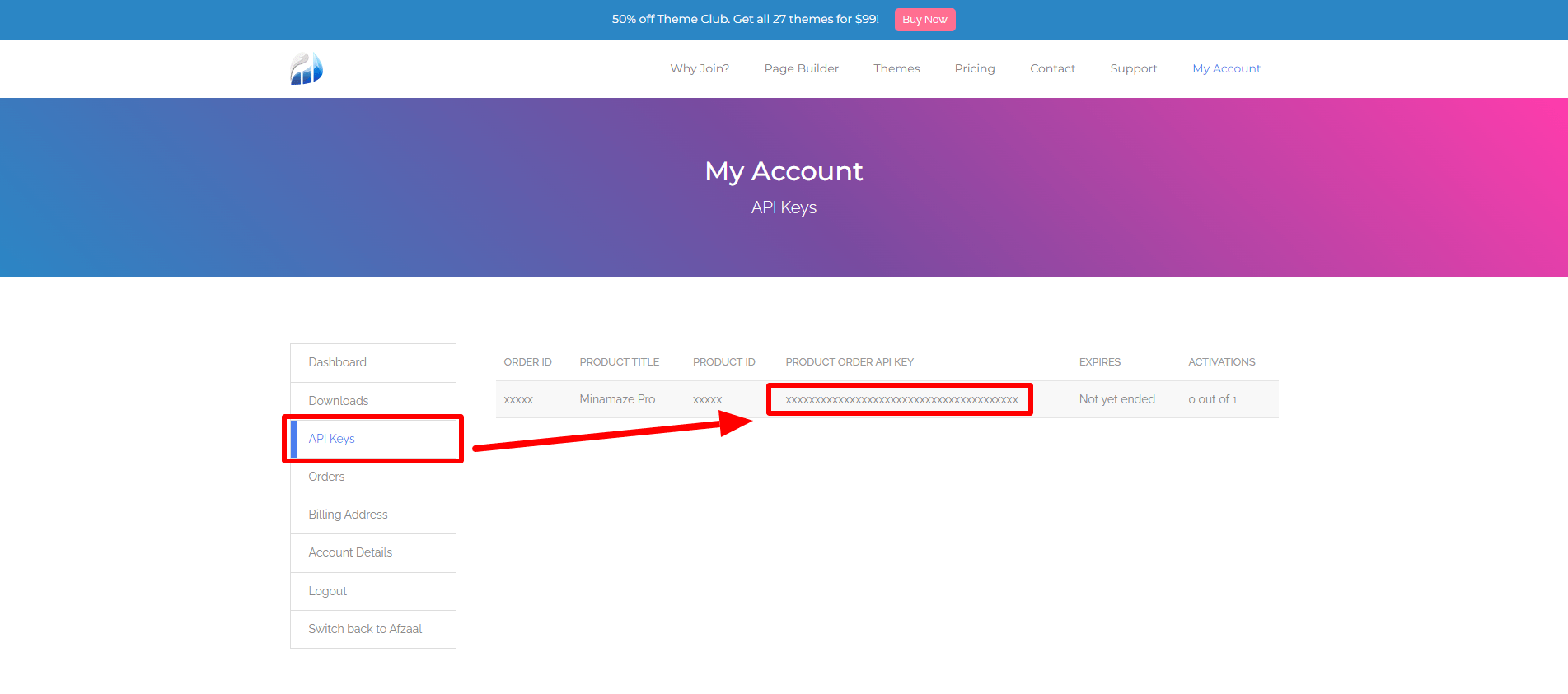 While on the configure tab, enter the api key in the text field. Activate API License Key - Think Up Themes