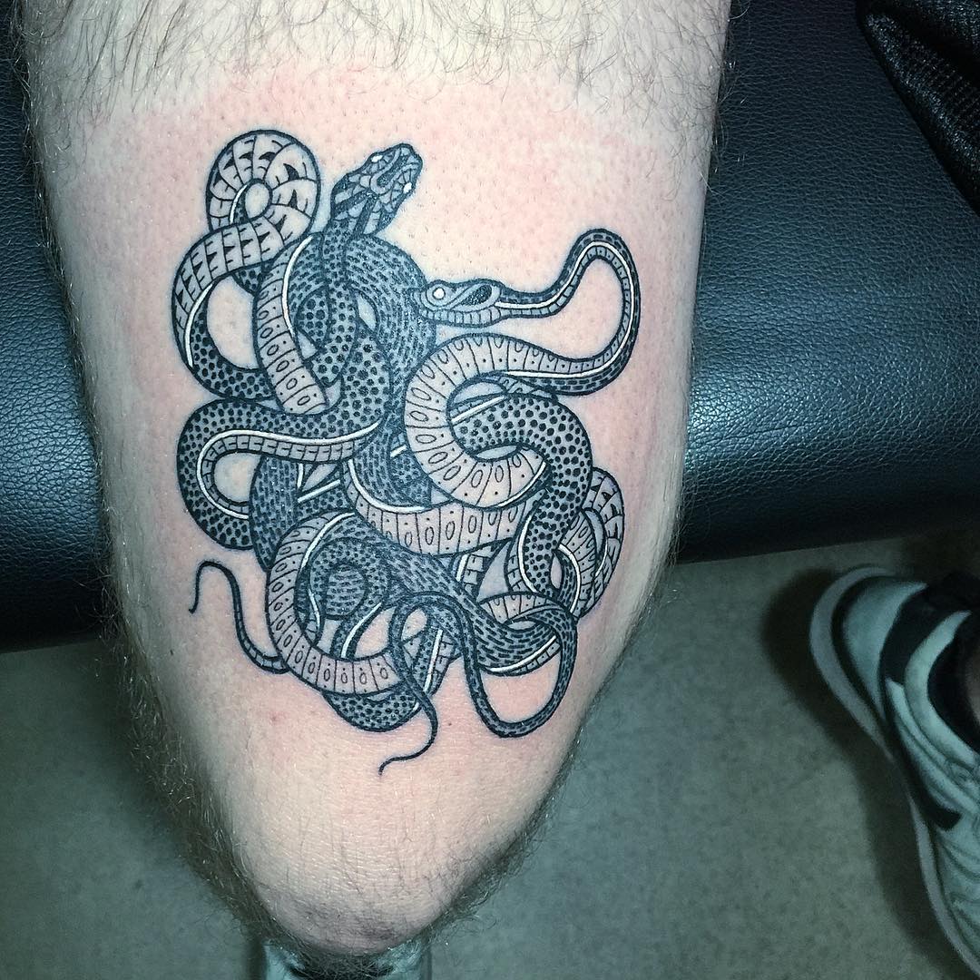 Serpentine Tattoos That Weave Black & White Ink By Mirko Sata | Colossal 1080_x_1080_jpg