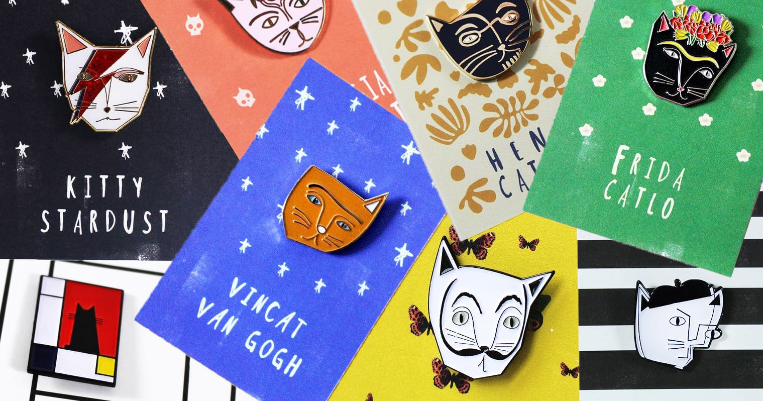 Pin Cat Rtist Enamel Pins by Nia Gould Reimagine Famous Artists as Cats | presuntoslog
