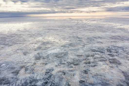 an ice and snow covered expanse
