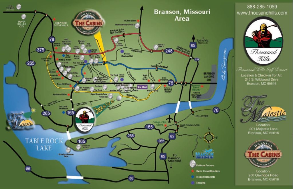 Branson Weather And Branson Maps Com Branson Area Map 1024x660 