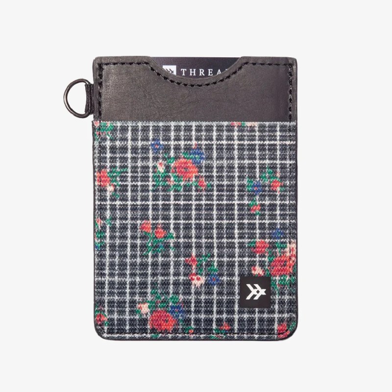 Ava Vertical Wallet Rfid Protected Leather Thread Thread - Abstract Illustration Collection - Mobile Quality