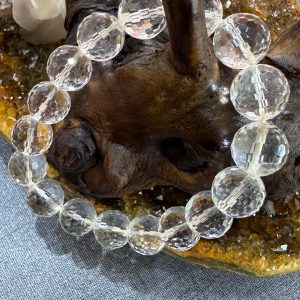 Diamond-Cut Clear Quartz Bracelet