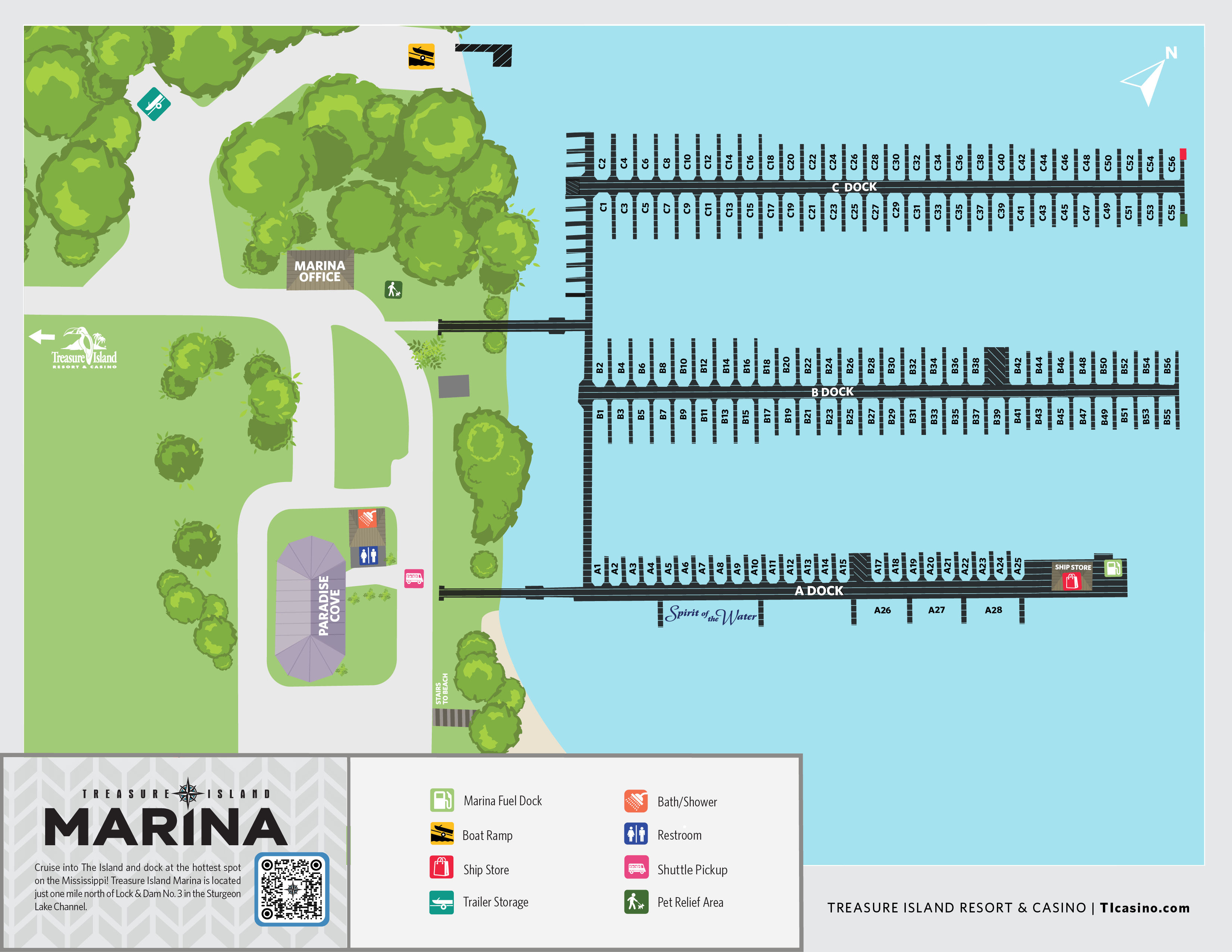 The Marina Treasure Island Resort Casino Marina Map LARGE 