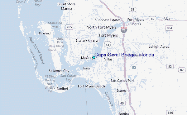 Cape Coral Bridge Florida Tide Station Location Guide.