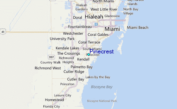 Pinecrest Tide Station Location Guide 