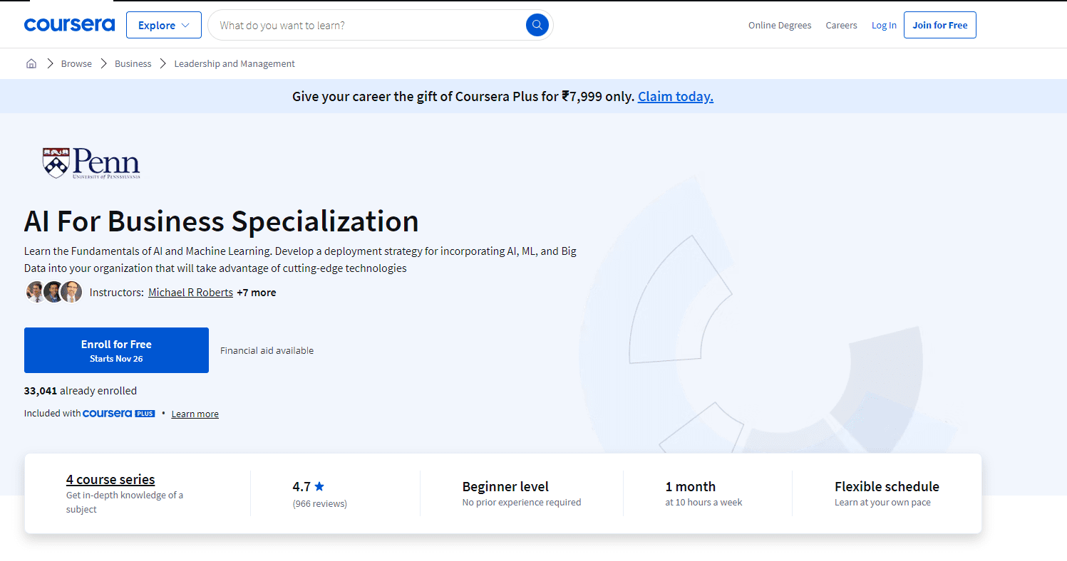 AI For Business Specialization