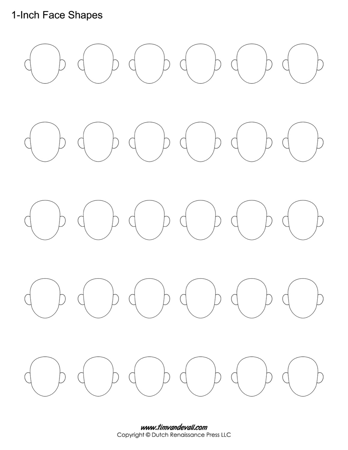 Blank Face Templates | Printable Face Shapes for Kids