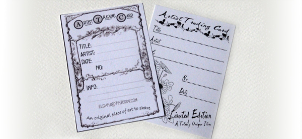 Typical artist trading card backs