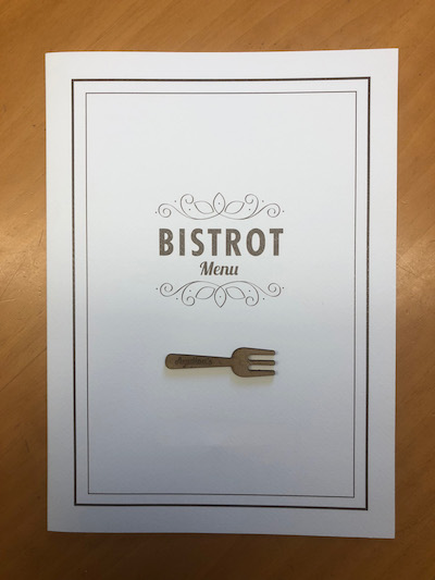 Menu in carta Antimacchia e soggetto in legno