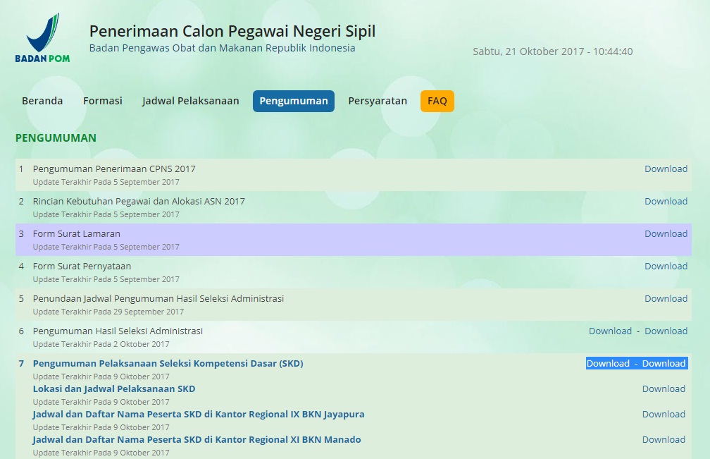 Siaran pers/peringatan publik sinergi badan pom bersama gerakan pramuka dalam pe. Pengumuman Hasil Administrasi Cpns Bpom