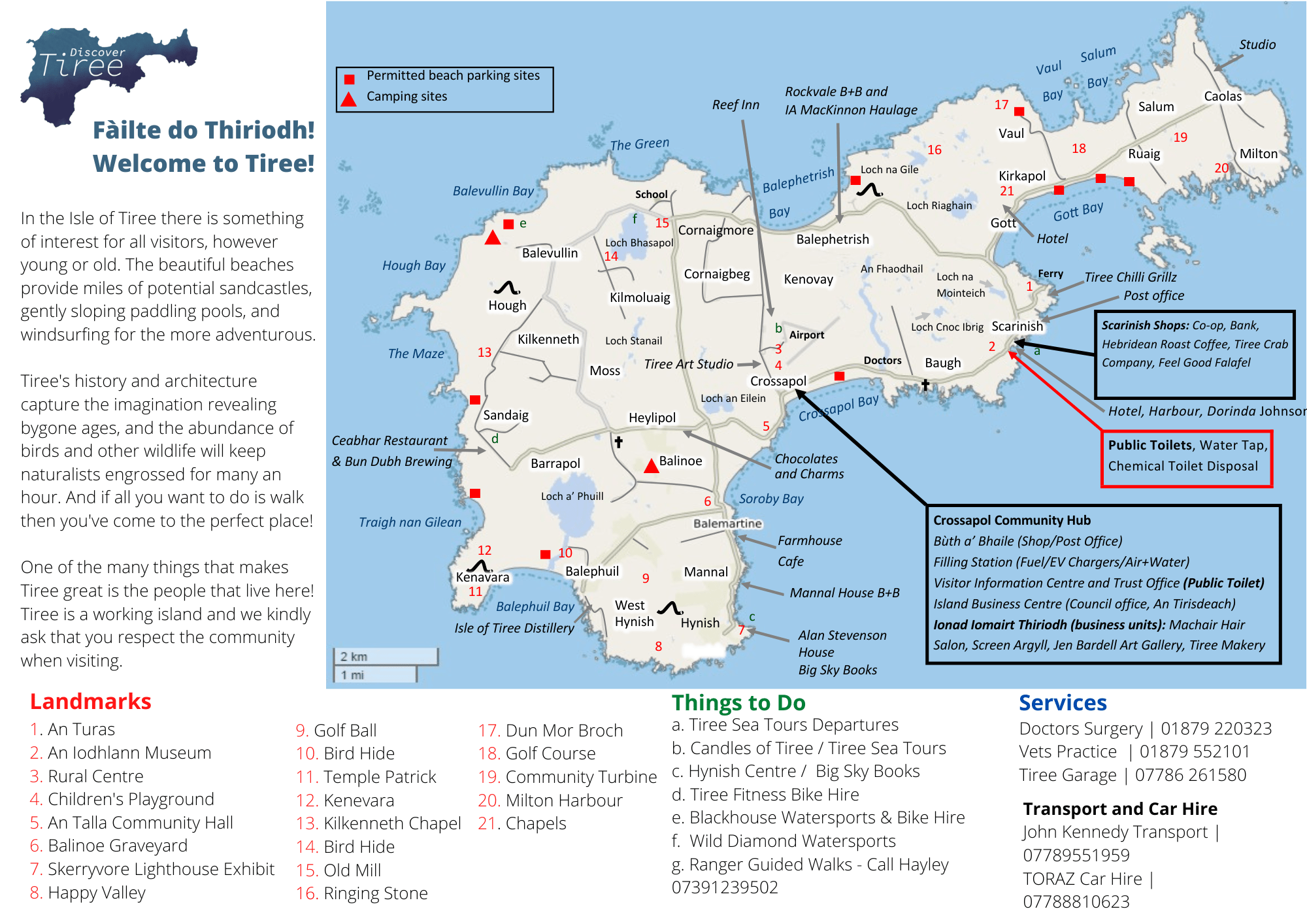 2026 Visitor Guide Map Urras Thiriodh Tiree Community Development Front 