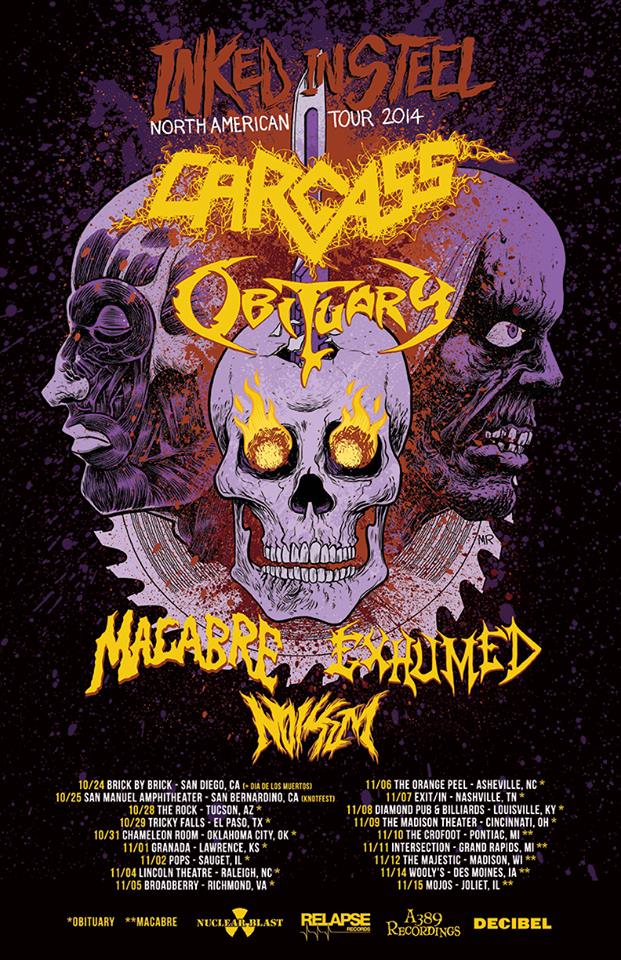 Carcass and Obituary Announce US Tour w/ Macabre, Exhumed, Noisem