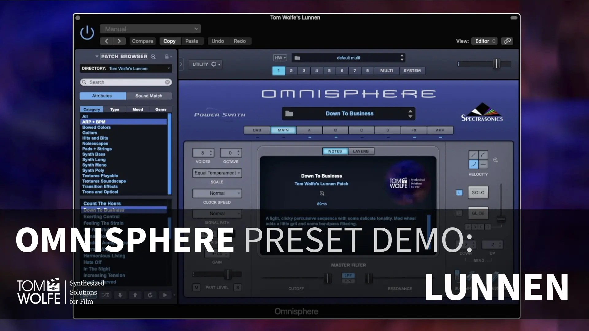 Cinematic Collection: Presets for Omnisphere 2 | Tom Wolfe