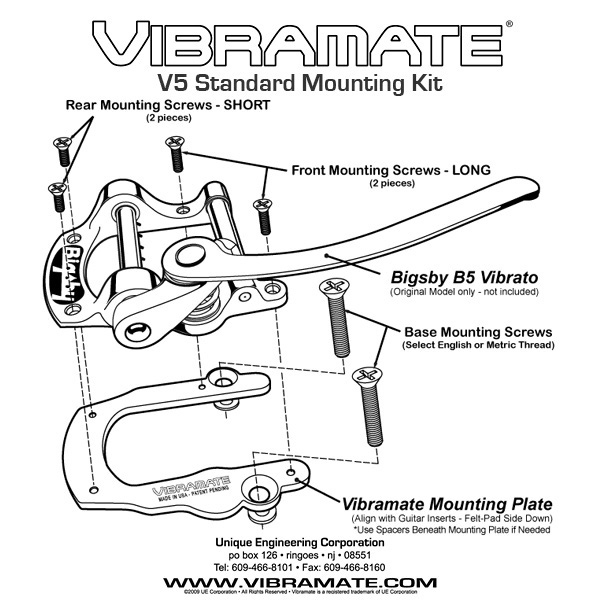 Allparts TP-3740 Vibramate V5 for Bigsby B5 Standard V5 Mounting
