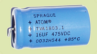 16uf 475v Sprague Atom Electrolytic Capacitor Axial