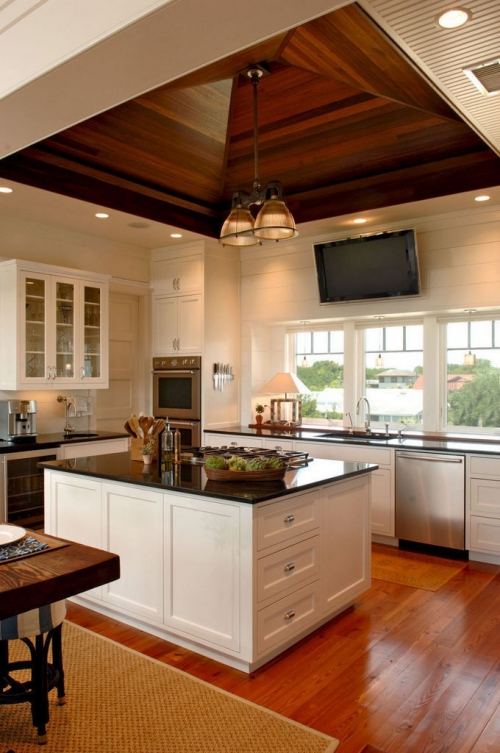 Wood Ceilings Give A Warm Look To Your Kitchen