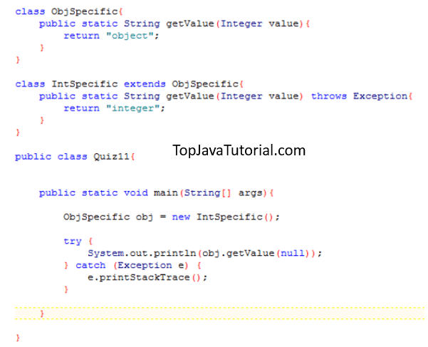 Java Quiz 12 - TopJavaTutorial