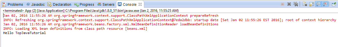 Spring 4 Hello World using Annotation based approach - TopJavaTutorial