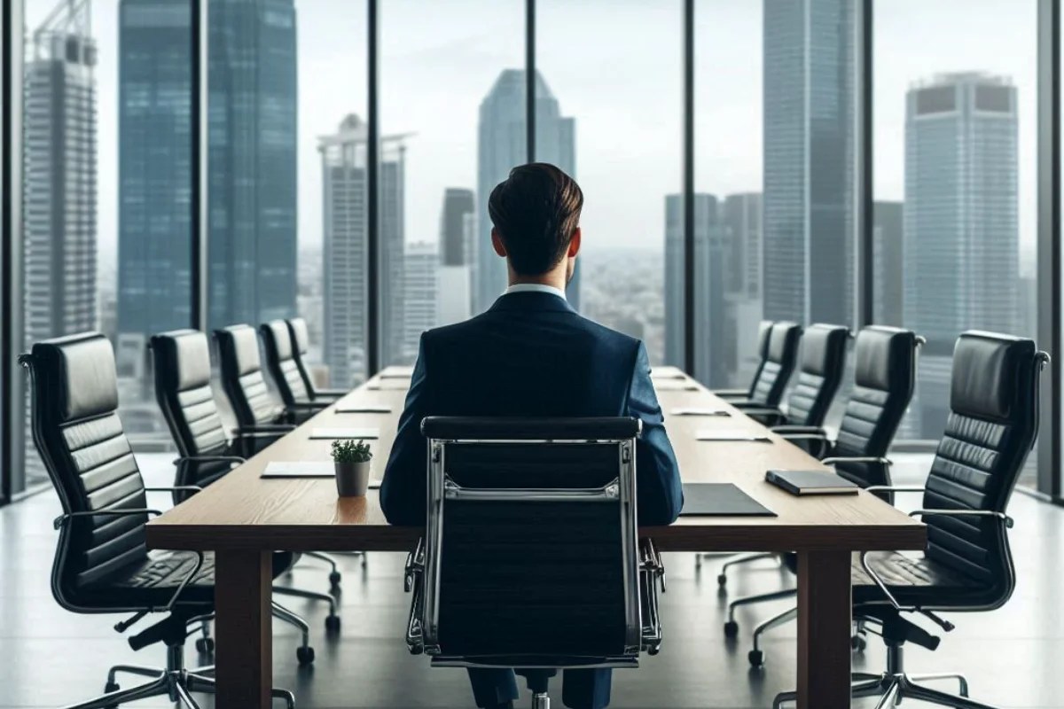 A single statistician all alone in a boardroom