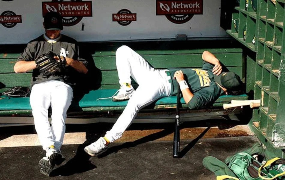 A tired baseball player