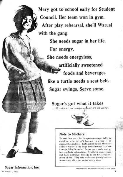 1966 ad for sugar in Time magazine