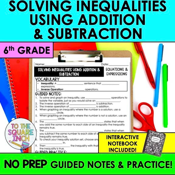 Solving Inequalities Notes To The Square Inch