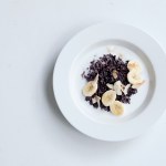 Toujis Forbidden Black Rice Sweet Breakfast Porridge Pudding with Coconut Milk and Banana